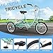 Slsy 16 inch Tricycle Trike Bike Perfect for Beginner Riders, Single Speed 3 Wheel Bikes, Three-Wheeled Bicycles with Adjustable Height and Rear Basket