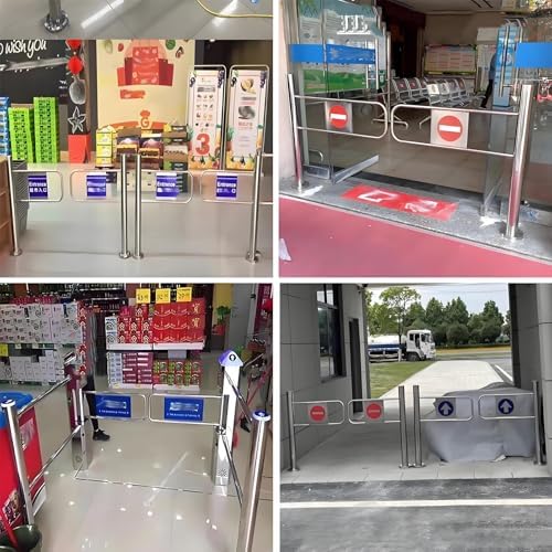 Universal Stainless Steel Swing Gate for Supermarkets, Warehouses, Libraries & Malls - Durable Metal Entrance Gate, Right-Swinging, 70x100cm