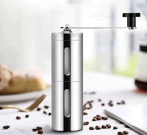 Miniatura 3 de TOEWOE Molinillo de café manual, molinillo de café manual de acero inoxidable, rebabas cónicas de cerámica de ajuste ajustable, molinillo de granos