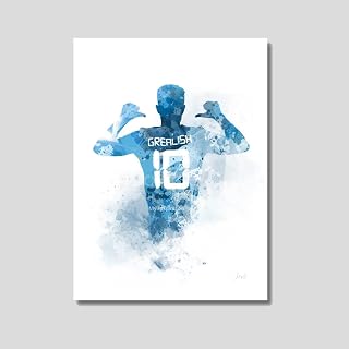 Jack Grealish ART PRINT Manchester City, Football, Sport, Gift, Wall Art, Home Decor - UNFRAMED (10 x 8 Inches)