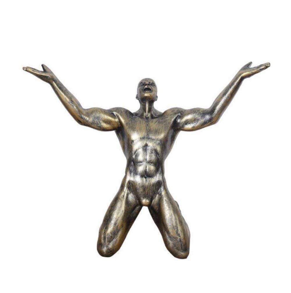 Statue homme qui crie en résine, le cadeau d'art pour couples