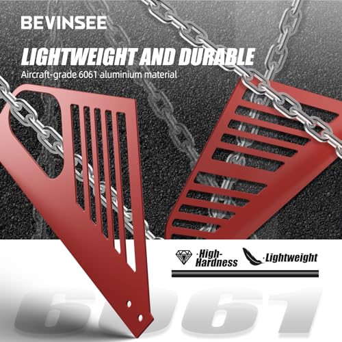 Image of Bevinsee Engine Bay Panel Cover Compatible with Chevrolet Corvette C8 2020-2023, Aluminum Engine Compartment Left Right Protection Leakproof Cover Trim Accessories, C8 Corvette Accessories, 2PCS, Red