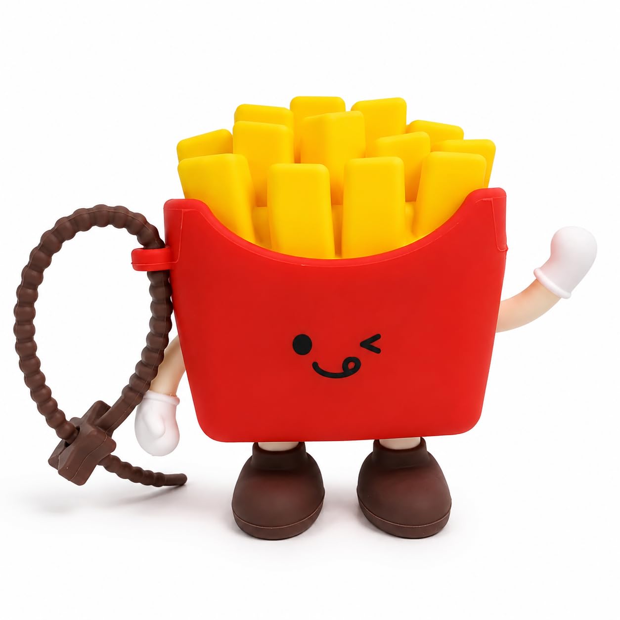 cute silicone coin pouch for kids & adults, zipper coin purse,travel, school, backpack, portable mini money wallet for coins, cash, keys & small accessories (fries)