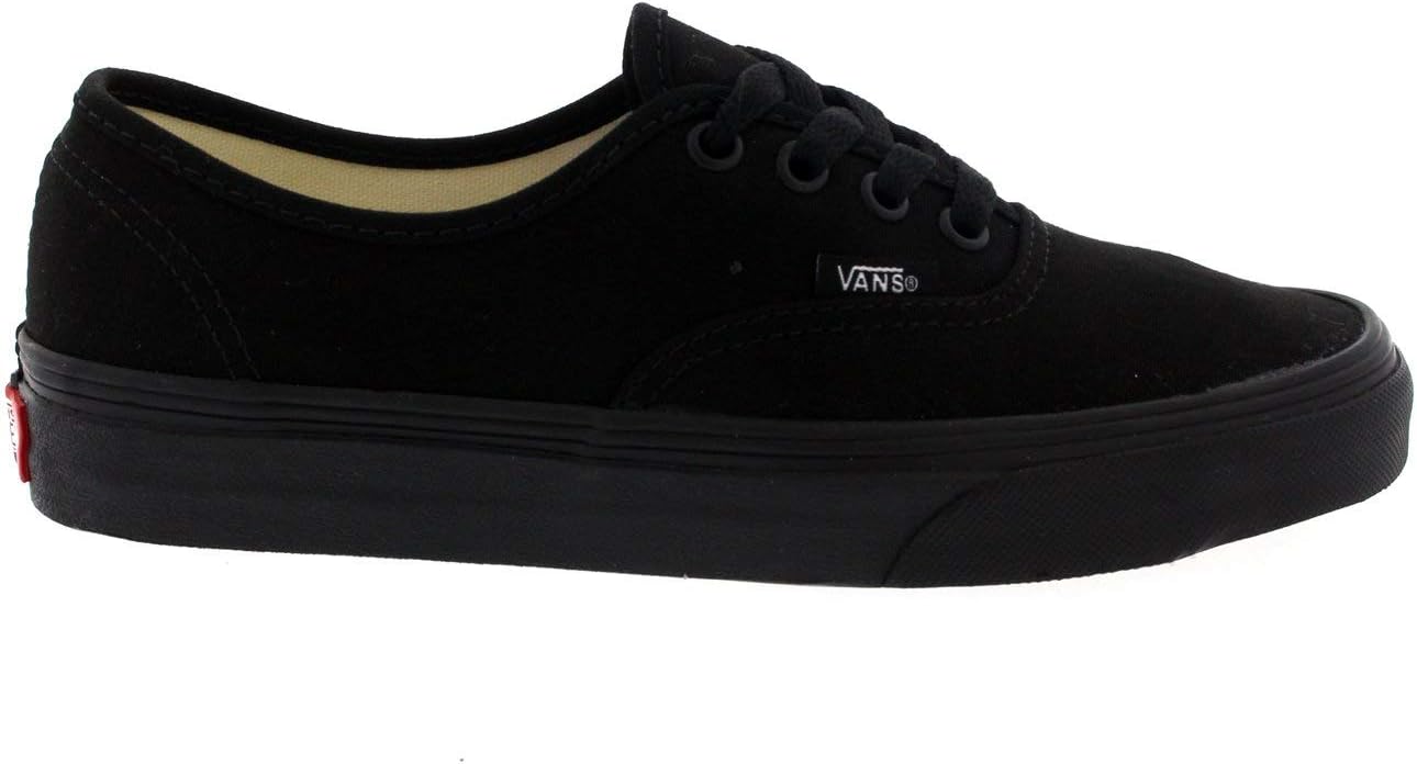Vans Womens Authentic Canvas Lace Up Sneakers Casual Plimsolls Shoe - Black/Black - 6.5