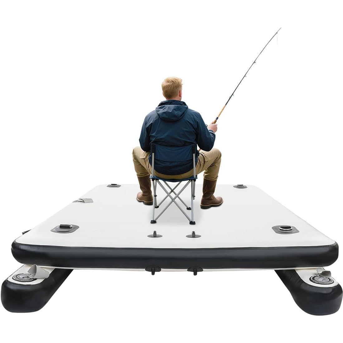 Aufblasbares Schwimmdock für Wasseraktivitäten, Schwimminsel | Mit Rutschfester Oberfläche, 400 kg Tragkraft, Wasserplattform für Pool, See, Teich, Strand, Fluss & Meer 2.5M