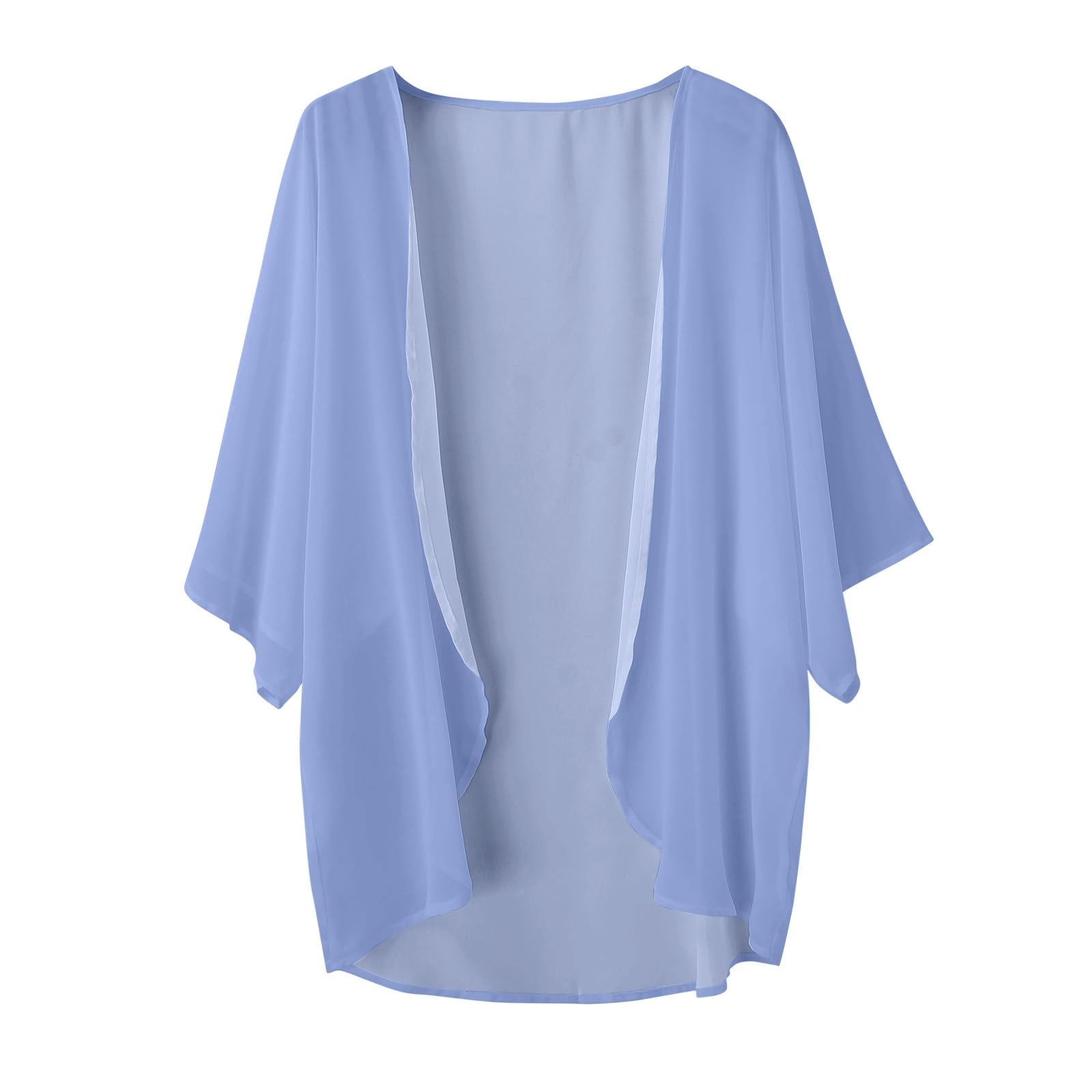 Generisch Boléro pour femme, élégant, léger et aéré, cardigan d'été décontracté, boléro pour robe de soirée, mariage, kimono, été, mousseline, cardigan, couverture solaire, jeté transparent, veste