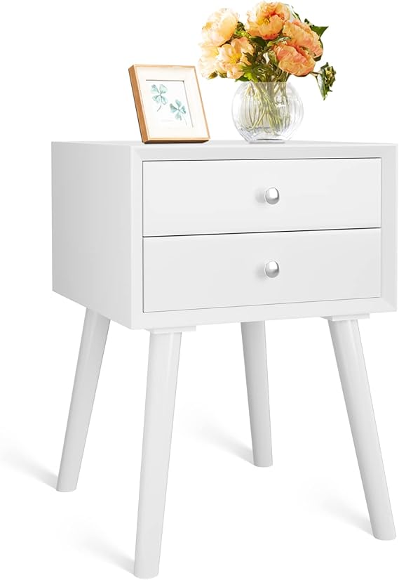 Safeplus End Side Table Nightstand with Storage Drawer and