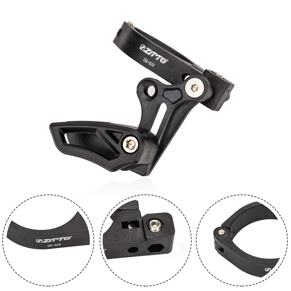 ZYWUOY Guida per Catena a velocità Singola per Telaio Mountain Bike, Protezione per Catena per Bicicletta, Protezione per Tubo Sella, tendicatena in Lega di Alluminio, Accessori per, con 4