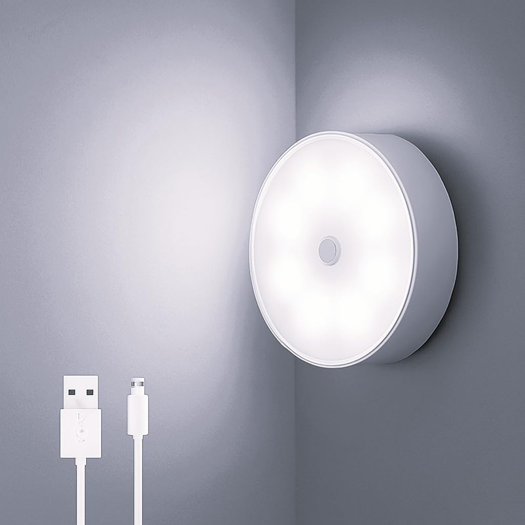 Rechargeable Motion Sensor Light, Wireless Magnetic LED Night Light with USB Charging, 3 Modes (ON/AUTO/Off), Stick-On Cabinet Light for Wardrobe, Closet, Kitchen, Stairs, Hallway & Bedroom-image-11