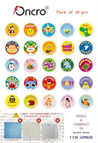 Image of 50 pcs Motivational Reward Stickers Cool Ideal for Teachers Parents Classroom Homework Learning Achievement Motivate Children Fun Rewards Celebrating Boost Kids Decorate Book Positive