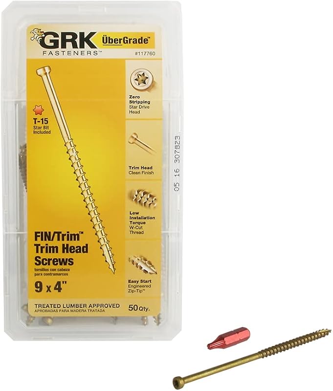 117760#9 x 4 FIN/Trim™ Finishing Trim Head Screws 50 Count