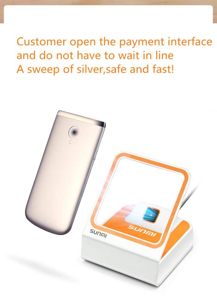 Sunmi Blink - Escáner de código de barras 2D manos libres USB lector de imágenes de código de barras para pago móvil, escáner de código QR para sistema POS