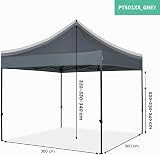 VONROC Tente Easy-Up - 3x3 m – Pliante - Design Modulaire : Auvent, Tonelle, Chapiteau, Marchés Saisons – Pliable – Imperméable – Cadre en Acier - Protection UV 50+ - Gris - Sac de Rangement Inclus - 4