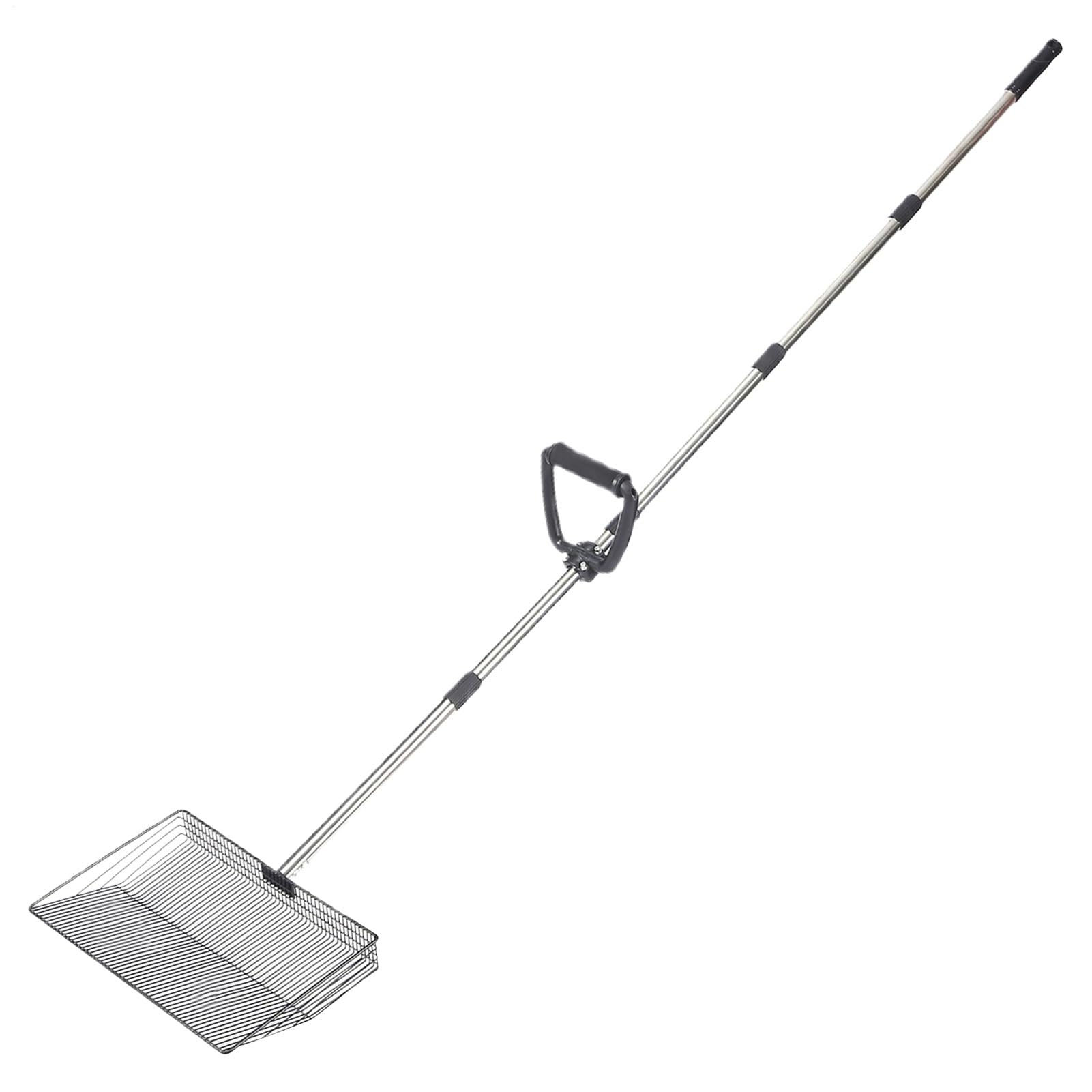 Longue pelle à litière télescopique robuste pour jardin, volaille, arrière-cour, cour, chien, lapin et extérieur