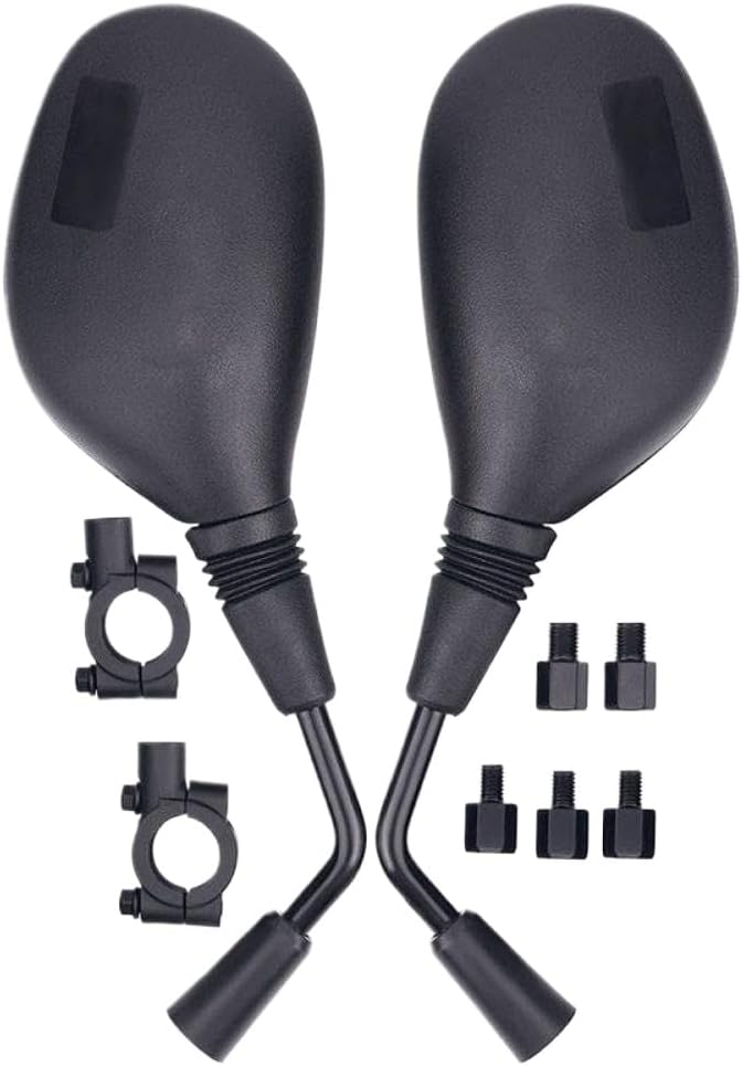Motorcycle Mirror Compatible With ATV Scooter Snowmobile Moped 8mm 10mm Handlebar 360 Degrees Ball-Type Adjustment