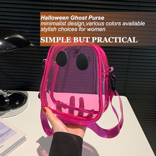 Halloween Pumpkin Clear Crossbody Purse, Transparent Novelty Ghost Purse Cute Spooky Season Shoulder Bag for Women3