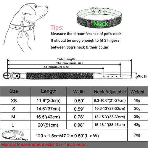Mdurian Collare per Cane con Strass con guinzaglio...