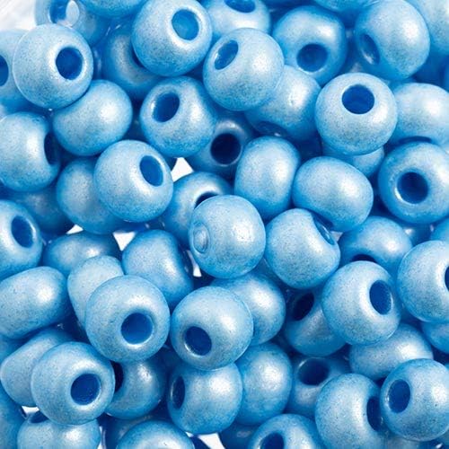 Preciosa Czech Seed Beads 32/0 (8mm) Blue Terra - 250g Bulk Bag Beads for Jewelry Making and Crafts