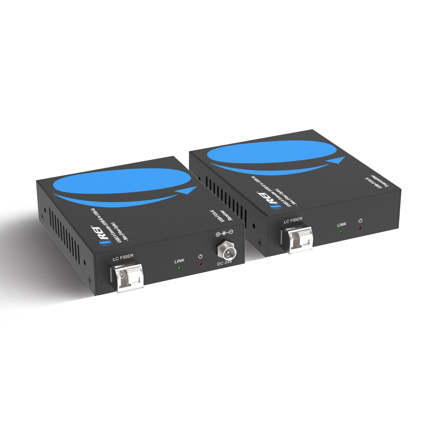 OREI Extension de fibre USB 2.0 de 5 km – Extension USB industrielle à 4 ports sur fibre monomode – 480 Mbps Plug and Play pour Windows Mac Linux