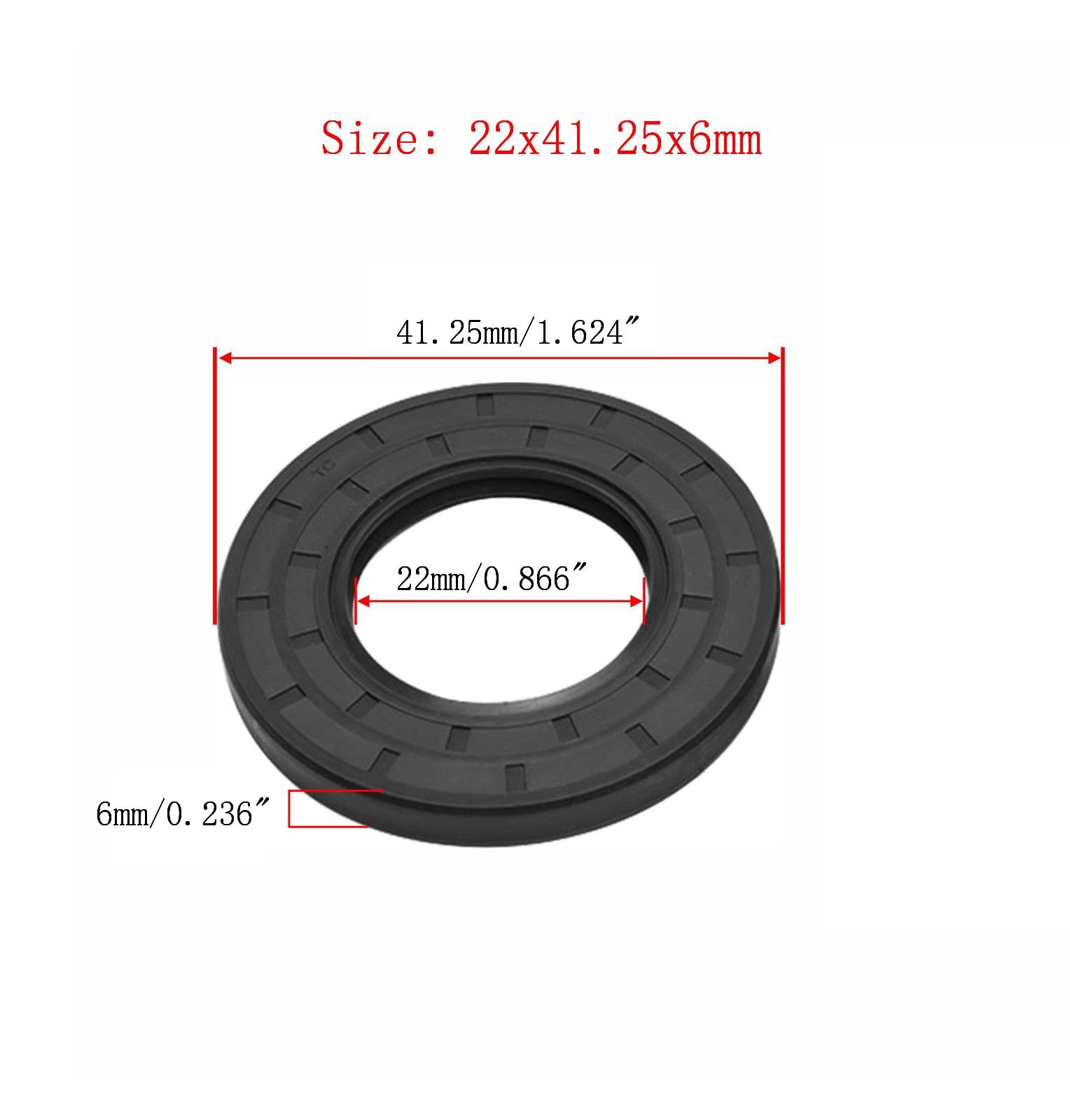 Nitrilkautschuk-Abdeckung, Doppellippe mit Feder, TC 22mm x 41.25mm x 6mm, Schwarze Packung mit 2