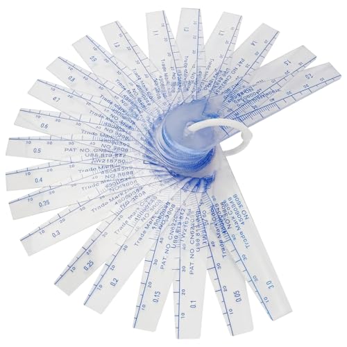 Bosreroy Precision 21-Blade Plastic Feeler Gauge, 0.002 Accuracy, Trapezoidal Design, Ideal for Gaps and Apertures Measurement
