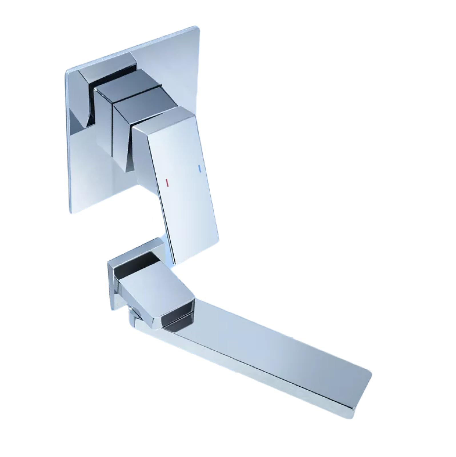 MGNSJGYXN Wall Mounted Bath Tap Concealed All-Copper Hot-Melt Basin Faucet Wall-Mounted Swingable Embedded Wash Basin Faucet Silver Pre-Embedded