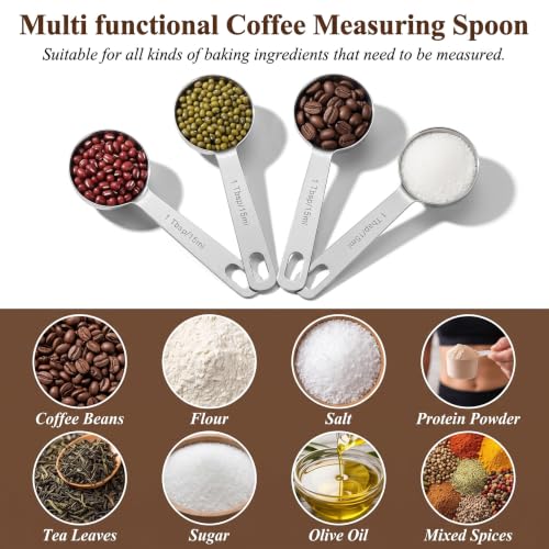4-Pack Coffee Scoop – 1 Tablespoon (15ml) Stainless Steel Measuring Spoons, Long Handle for Ground Coffee, Tea, and Powder - Image 5