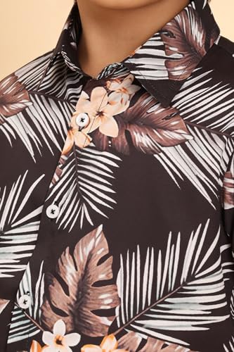 Image of Boys Printed Casual Shirt Short Sleeve Button Down Beach Shirt for Kids