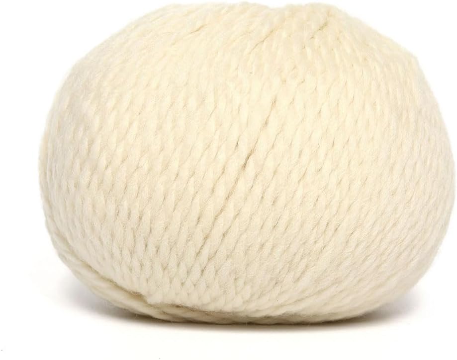100% Highland Wool Yarn - Sourced Directly from Peru - Heavenly Soft and Perfect for Knitting and Crocheting (Worsted, Ivory)