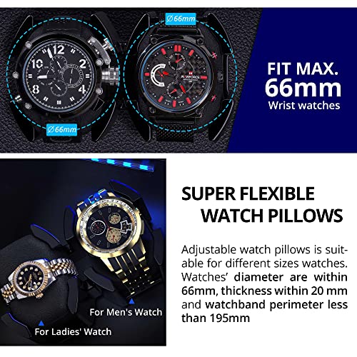 high end watch winder for automatic watches with super quiet motor blue led light amp rotation mode setting watch winder for rolex with flexible pillow dual power