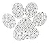 Big Paw Clear Rhinestone Iron on Hotfix Transfer paw Bling - 5" by 4"