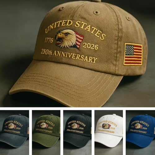 U.S.A. 250th Anniversary Commemorative Hat, Patriotic Adjustable 250 Anniversary USA Hat, Bald Eagle Printed Baseball Cap2