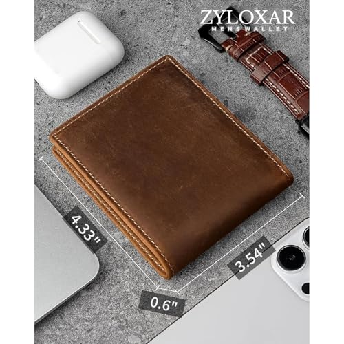 Genuine Leather Wallet for Men Bifold RFID Blocking Design with 13 Card Slots 2 Cash Pockets 1 ID Window Slim Large Capacity Wallet Gift Box Included (Coffee Brown)4