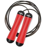 Cuerda Saltar, OMERIL Comba Crossfit Ajustable Cuerda para Saltar con Mango Silicona y Rodamientos de Bolas de Rápidos, Velocidad Comba Saltar para Hombre, Mujer, Fitness, Boxeo, Ejercicio y MMA - 3M
