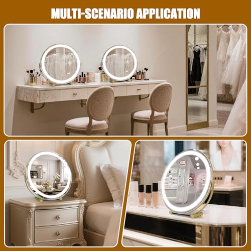 Espejo de maquillaje redondo con luces LED, 18 pulgadas miniatura 6