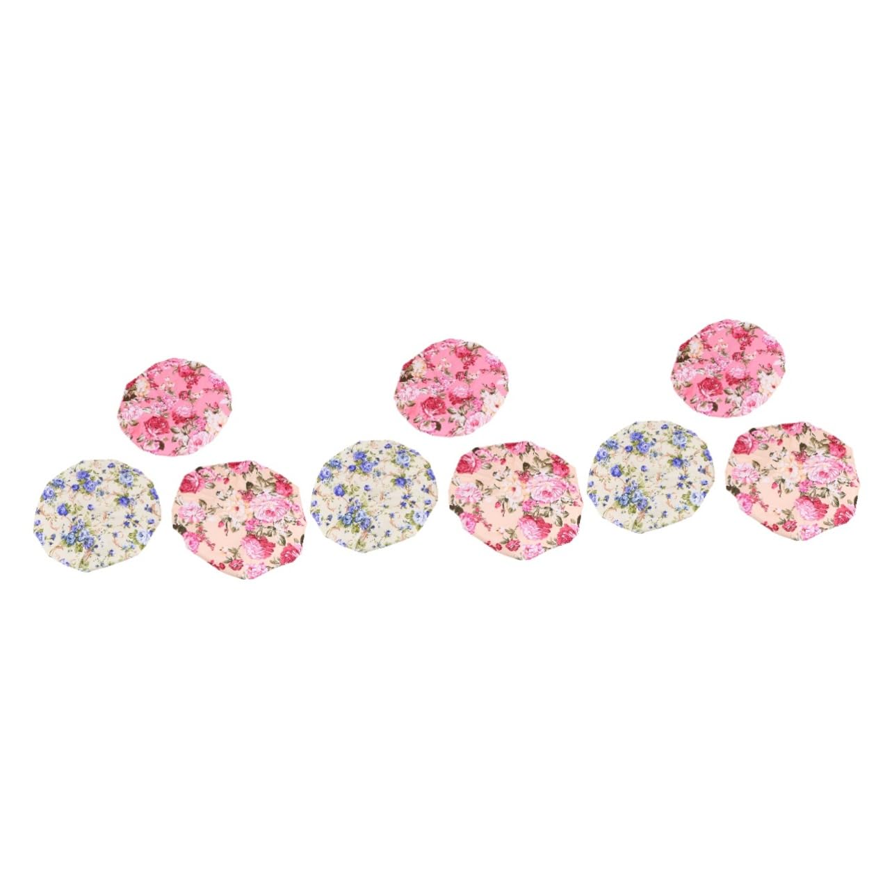 Angoily 9piezas Gorro De Ducha Para Mujer De Dobles Diseño Bonito Flores Reutilizable y Elástico Para Baño y Spa