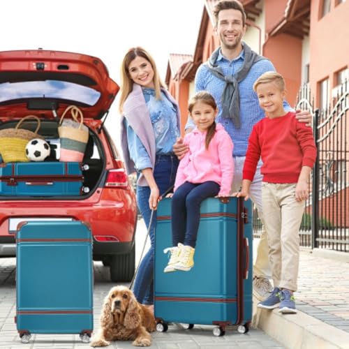 Suitcases Travel Luggage Hardside Luggage Set 3-Pack 20" + 28" Luggage and Cosmetic Bag Trolley Case with TSA Lock Lightweight2