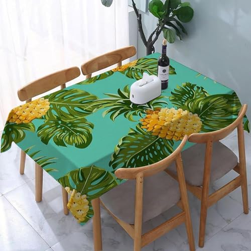 Aozhiswe Mantel Antimanchas Rectangular Piña Mantel de Mesa Frutas Tropicales 140x180 cm Manteles Impermeable Poliéster Protector Comedor para Interior Exterior a-8744