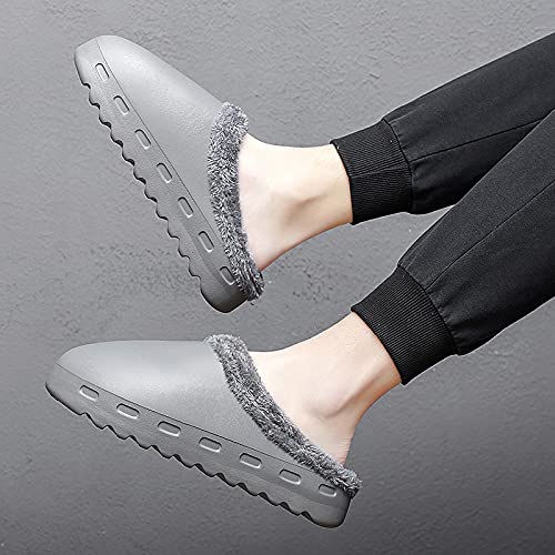 Slippers for Woman Mens Indoor Outdoor EVA Waterproof Fur Lined Clog Memory Foam House Slippers4