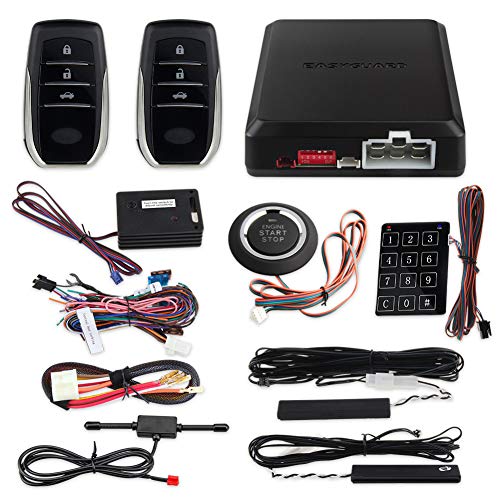 Easyguard Ec002-T2-Ns Pke Car Alarm System Proximity Sensor Lock Unlock Remote Engine Start Push Start Button Touch Password Entry Backup Vibration Alarm Dc12V #TOP26