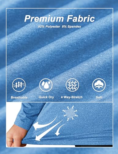 Image of TACVASEN Men's Sports Shirts 1 /4 Zip Long Sleeve Fleece Lined Running Workout Pullover Tops Sweatshirt