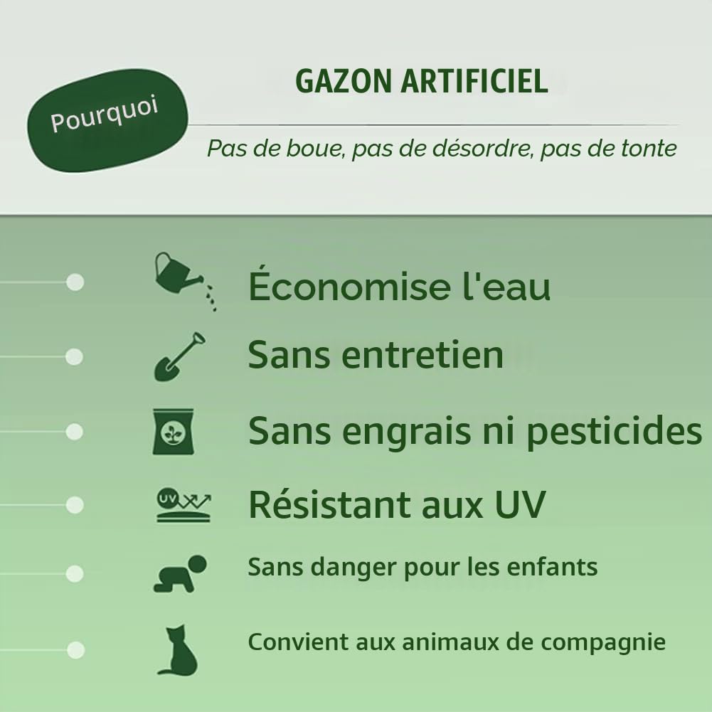 Tapis de gazon artificiel pour animaux de compagnie, 3 x 4 m, tapis de gazon astro réaliste pour jardin, balcon, terrasse et mariage