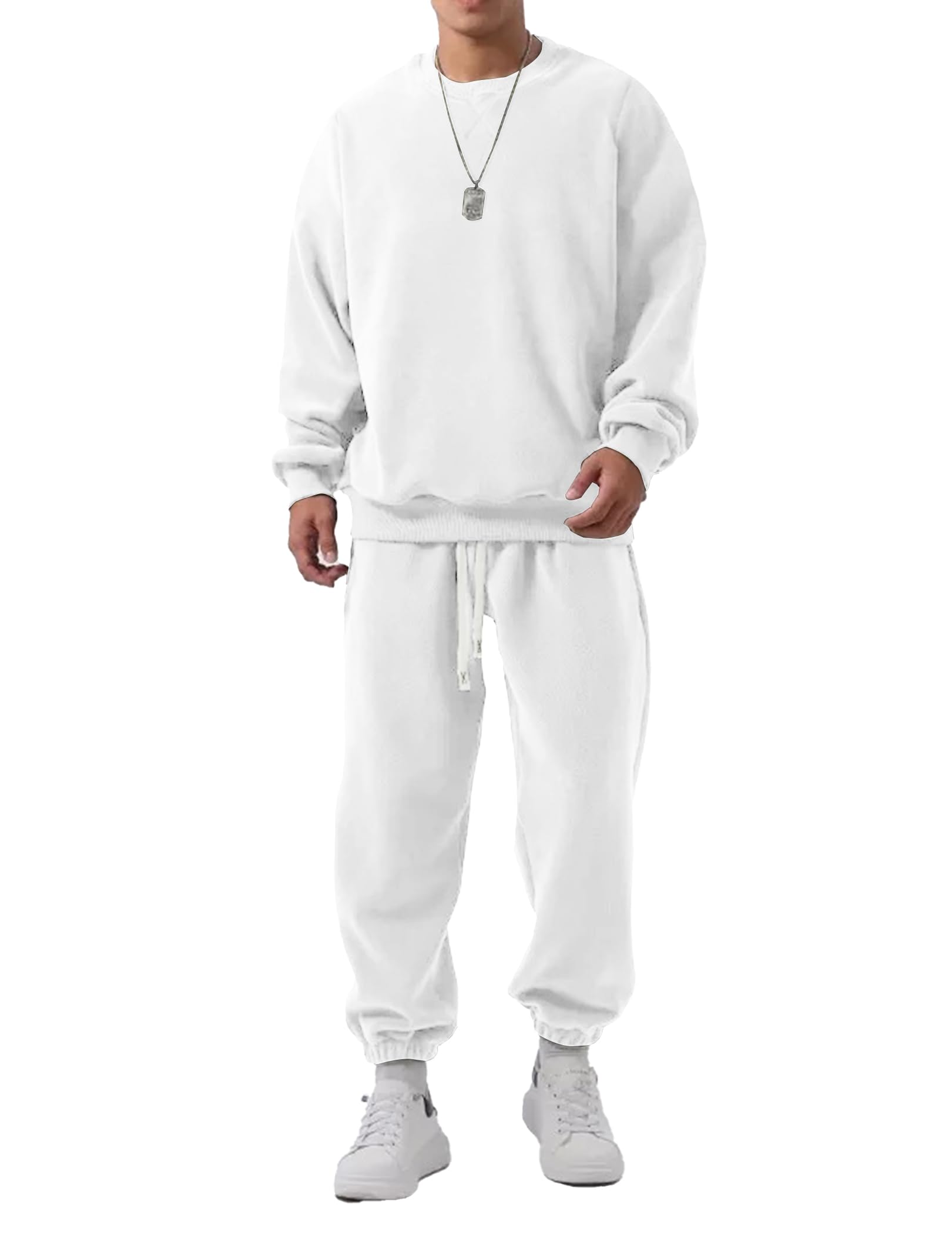 JMIERR Jogginganzug Herren Casual 2-Teiliger Streetwear Trainingsanzug Set | Casual 2-Teiliger Freizeitanzug,Ganzjährig,Einfarbig,Herren Sportanzug,Sweatshirts und Jogginghose,Klassisch Tracksuit