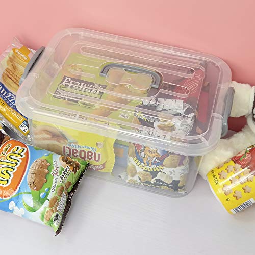 Nesmilers 2 Packs Storage Bin With Lid, 8 Liter Plastic Box Set #TOP4