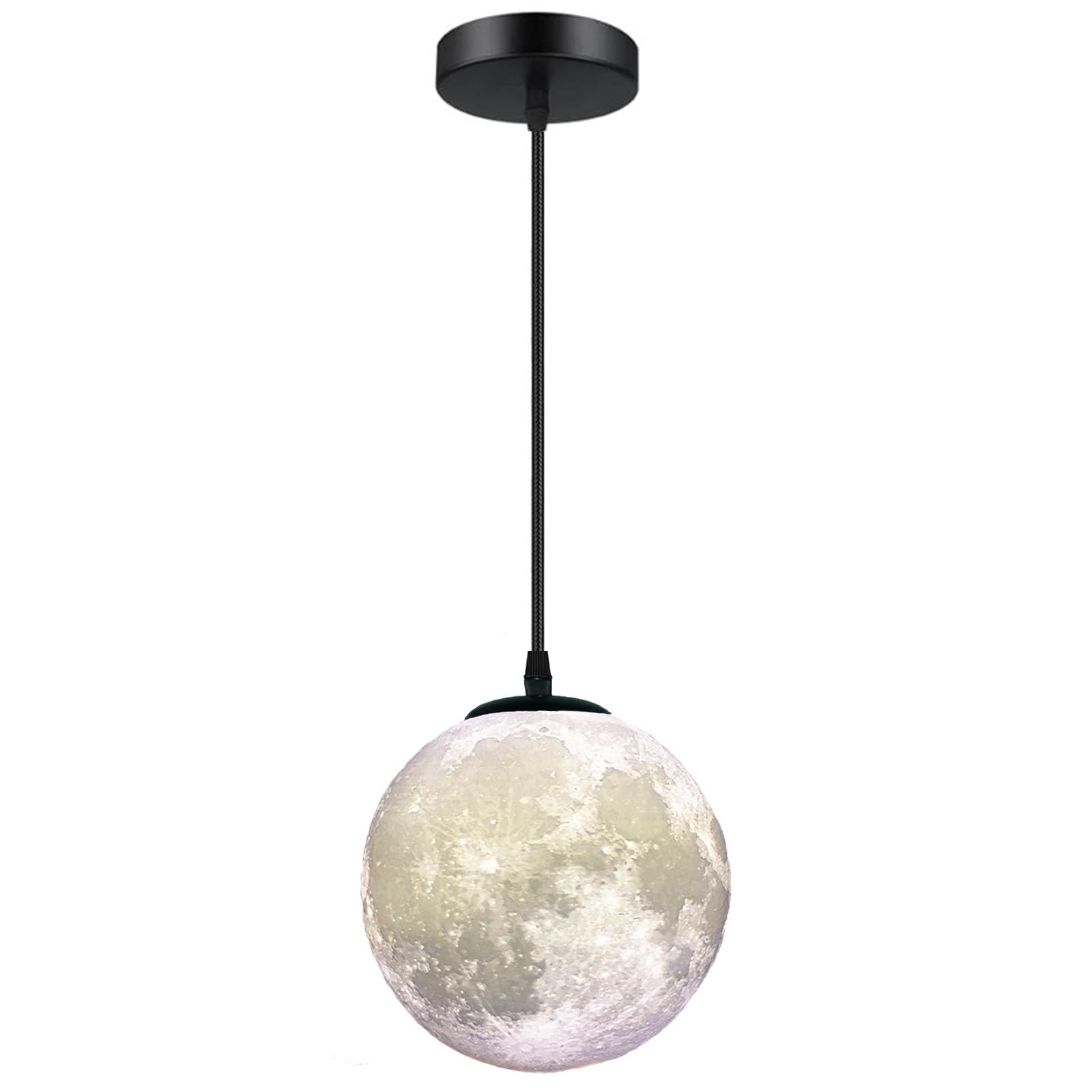 HFUGUD Modern Led Moon Pendant Lights Fixture,Light Up Moon Globe Night Light,3D Printed Galaxy Moon Lamp for Kids and Adults Bedroom Childrens Room