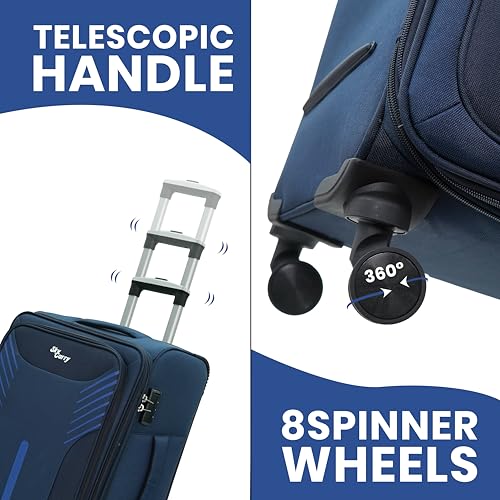 Image of Arrow Soft Set-2 Anti Theft Soft Sided Trolley for Travelling