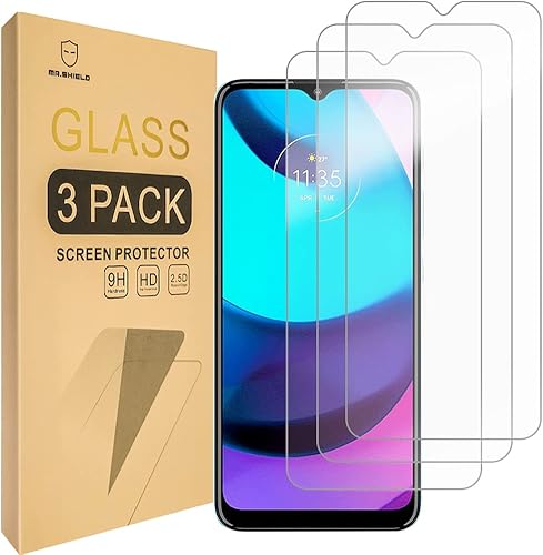 Miniatura 1 de Mr.Shield [Paquete de 3] Diseñado para Motorola Moto E20 [vidrio templado] [Vidrio japonés con dureza 9H] Protector de pantalla con reemplazo de por