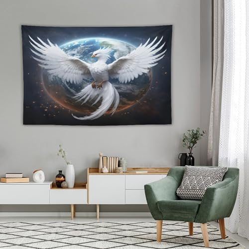 Serviettes murales phénix et grande tenture en polyester pour chambre à coucher