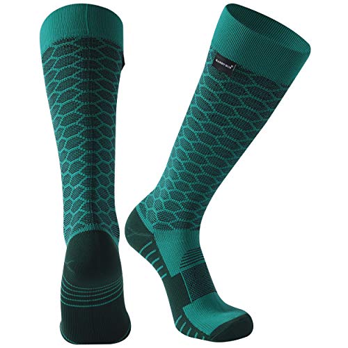 RANDY SUN Waterproof Breathable Unisex Windproof Warm Moisture Wicking Cycling Running Trekking Hiking Skiing Snowboarding Knee Length Socks, 1 Pair-Ocean-Knee High Socks, Medium