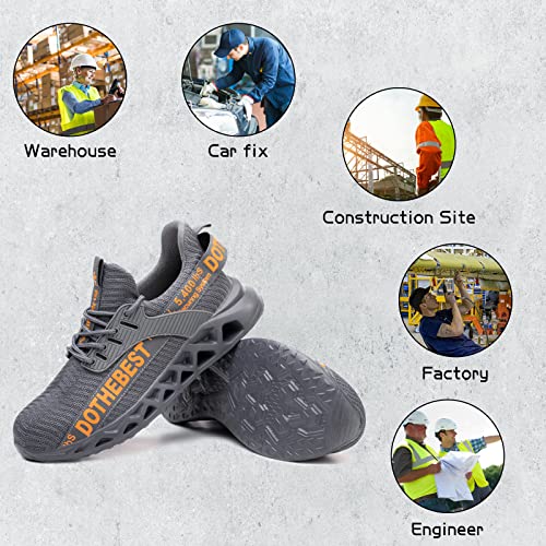 Image of Furuian Steel Toe Sneakers for Men Women Lightweight Safety Shoes Comfortable Puncture Proof Slip On Indestructible Work Shoes